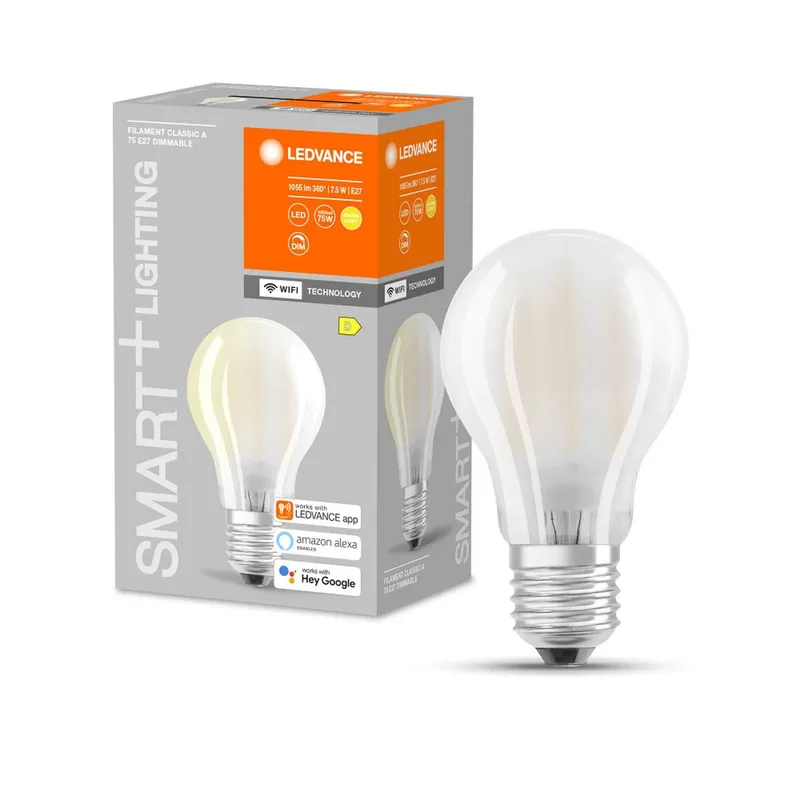 WiFi filament Classic E27 7,5W 827 de LEDVANCE SMART+ en Crèmewit – photo du produit