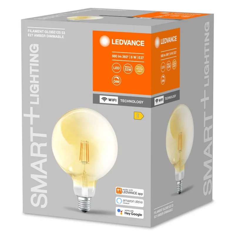 WiFi Filament Globe E27 6W 2.400 K fra LEDVANCE SMART+ i Guld – produktbillede 2 af 2