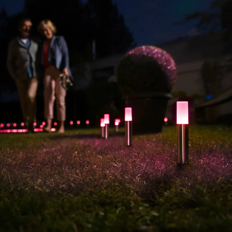 WiFi Garden Pole mini 22,7cm per 3 de LEDVANCE SMART+ en Roestvrij staal, Opaalwit – photo du produit 2 sur 5