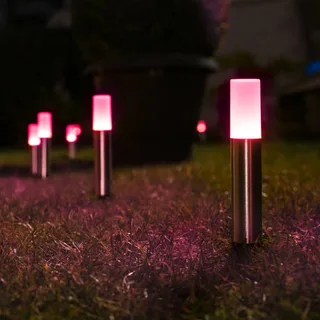 WiFi Garden Pole mini 22,7cm per 3 de LEDVANCE SMART+ en Roestvrij staal, Opaalwit – photo du produit 1 sur 5