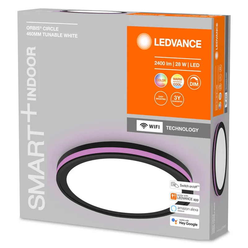 WiFi Orbis Circle CCT RGB schwarz von LEDVANCE SMART+ in Schwarz, Weiß – Produktfoto 3 von 4