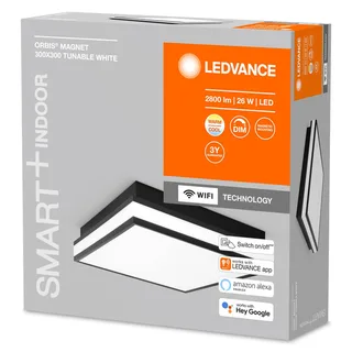 WiFi Orbis magnet sort, 30x30cm fra LEDVANCE SMART+ i Sort, Hvid – produktbillede 3 af 4