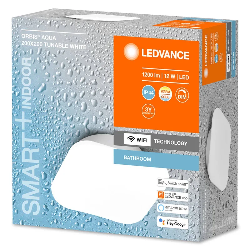 WiFi Orbis Wall Aqua IP44 20x20 cm by LEDVANCE SMART+ in White – product photo 3 of 4