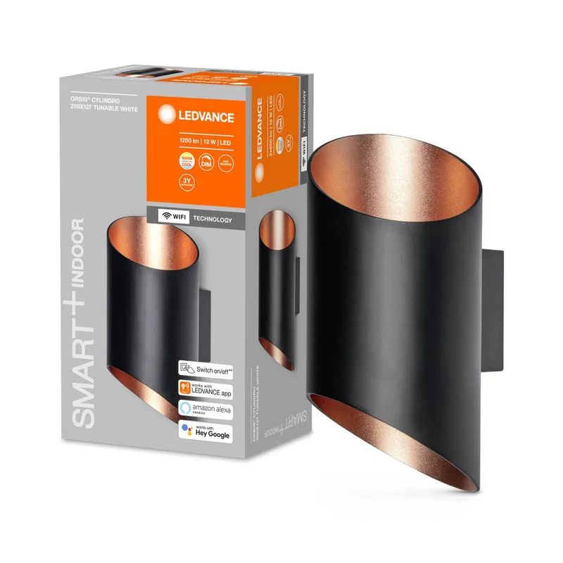 WiFi Orbis Wall Cyldro, zwart de LEDVANCE SMART+ en Noir, Bronze – photo du produit 2 sur 4