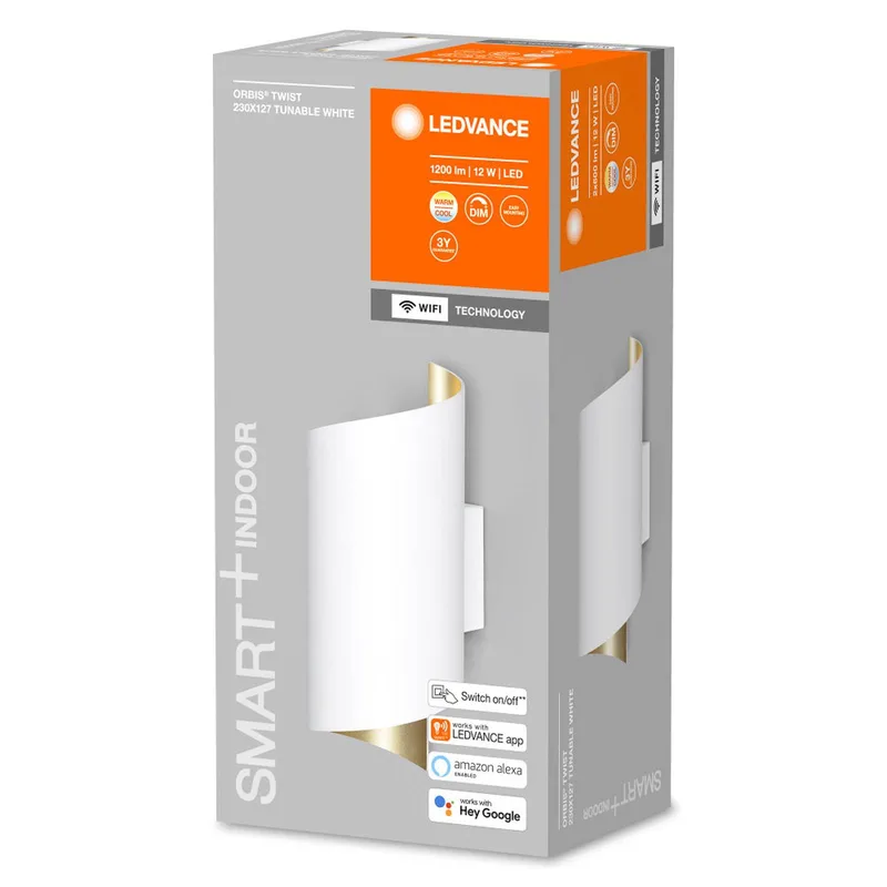 WiFi Orbis Wall Twist, wit by LEDVANCE SMART+ in White, Gold – product photo 3 of 4