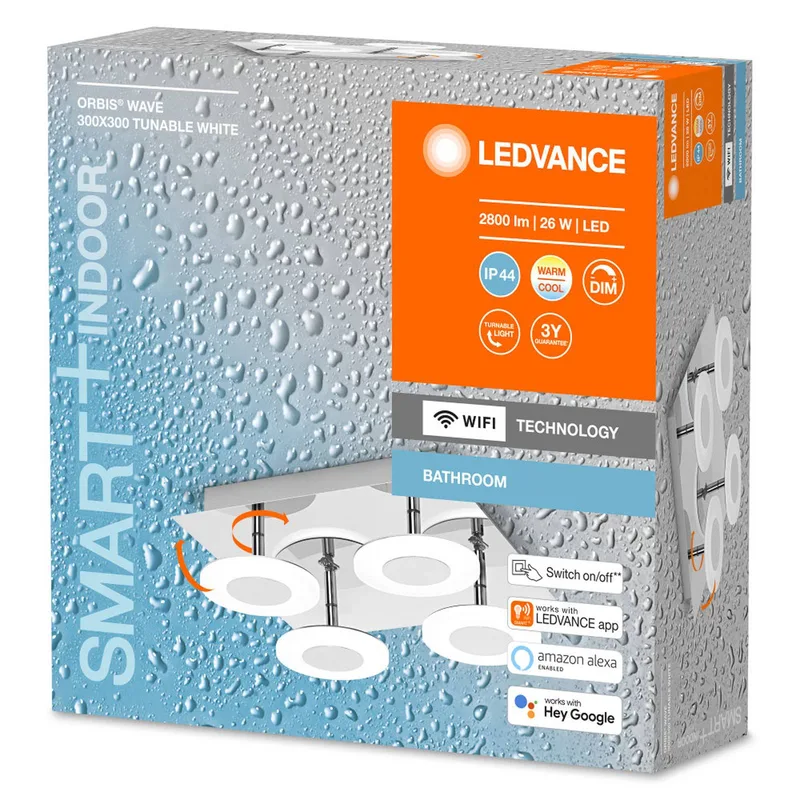 WiFi Orbis Wave IP44 30 x 30 cm by LEDVANCE SMART+ in Silver – product photo 2 of 3