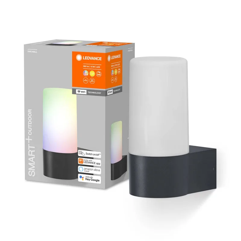 WiFi Outdoor Pipe Wall, RGBW by LEDVANCE SMART+ in Dark grey, White – product photo 3 of 5