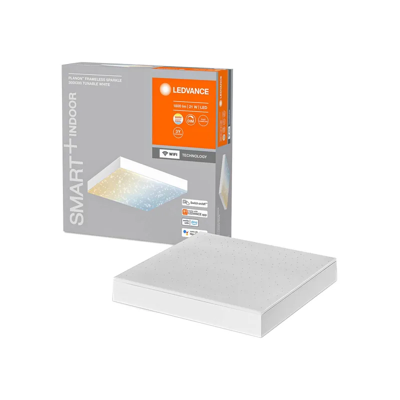 WiFi Planon FL Sparkle 30x30 cm de LEDVANCE SMART+ en Blanc – photo du produit 2 sur 5