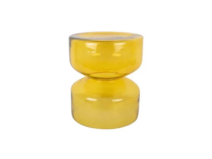 Beistelltisch Doble, Hellgelb, Glas, 41 cm, Wohnzimmer, Wohnzimmertische, Beistelltische, Beistelltisch Glas de Leitmotiv – photo du produit