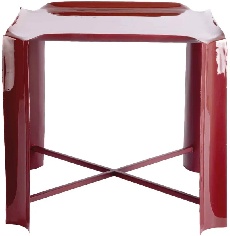 Bijzettafel Cadiz - Bordeauxrood - 41x41x41cm - Scandinavisch de Leitmotiv en Rouge – photo du produit