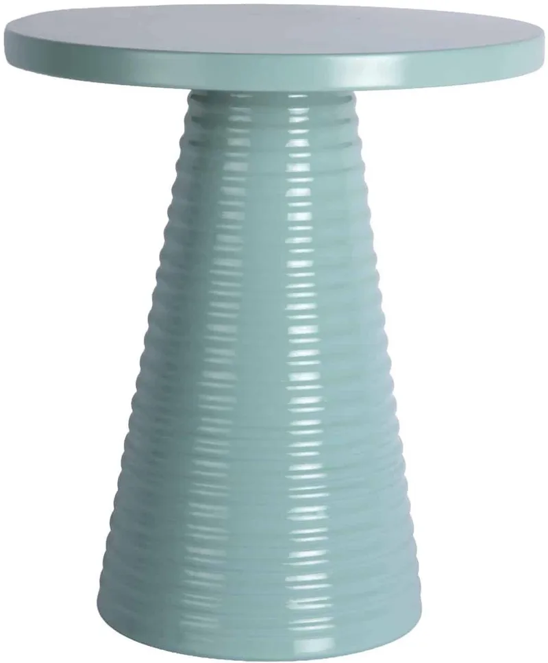 Bijzettafel Catania Ribbed - Lichtblauw - 40x40x46cm - Scandinavisch från Leitmotiv i Blå – produktbild