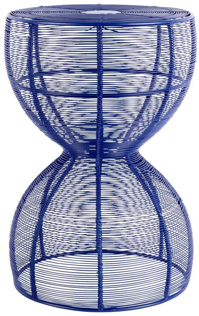 Bijzettafel Cuerda Doble - Kobaltblauw - 30x30x41cm - Modern by Leitmotiv in Blue – product photo