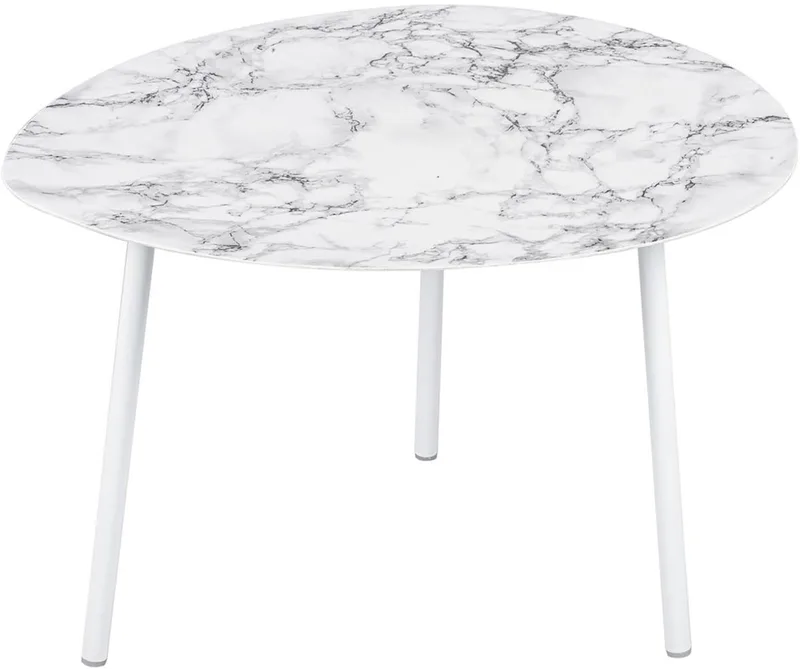 Bijzettafel Ovoid - 67x60x42 cm - Modern,Scandinavisch de Leitmotiv en Blanc – photo du produit