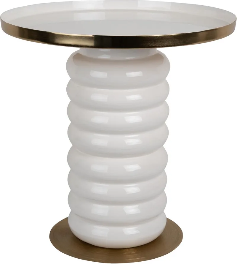 Bijzettafel Ruby - Ø41cm - Scandinavisch by Leitmotiv in White – product photo