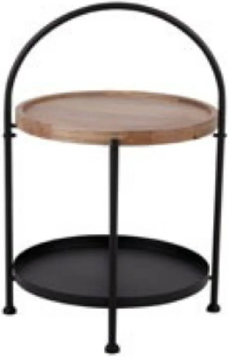 Bijzettafel Tray - 39x39x55cm - Modern by Leitmotiv in Black – product photo