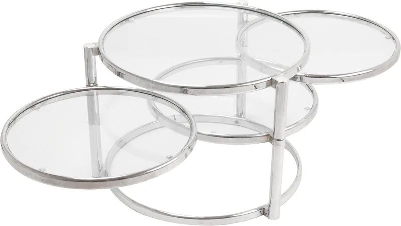 Bijzettafel triple swivel - Chrome by Leitmotiv in Silver – product photo