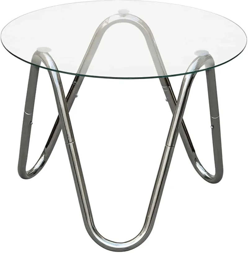 Bijzettafel Ventana Round - Chroom - Ø50cm - Modern von Leitmotiv in Silber – Produktfoto