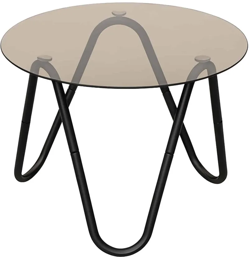 Bijzettafel Ventana Round - Ø50cm - Modern från Leitmotiv i Svart – produktbild