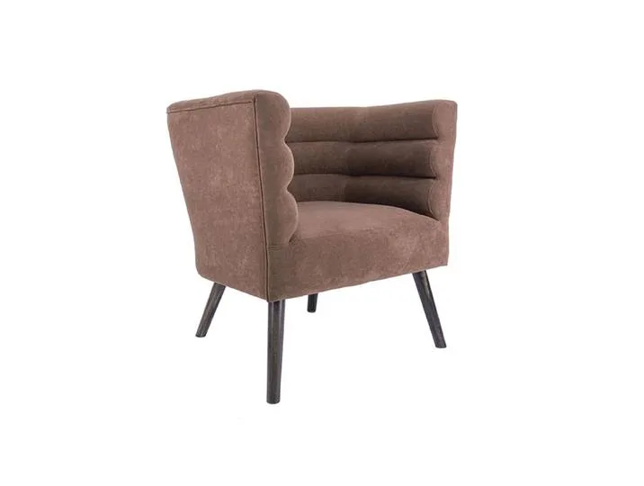 Fauteuil design en tissu effet daim chocolat de Leitmotiv – photo du produit