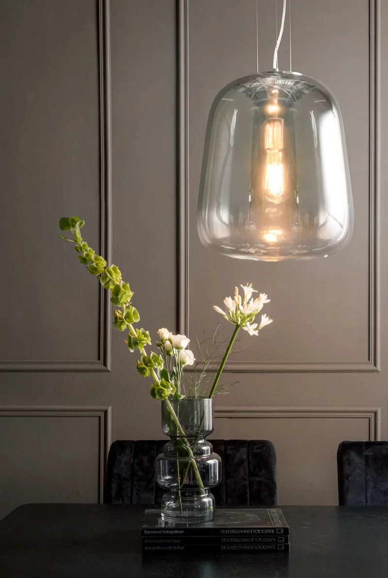 Hanglamp Cone - Chroom Schaduw - Ø33x38,5cm - Modern - Hanglampen Eetkamer, Slaapkamer, Woonkamer de Leitmotiv en Argent – photo du produit