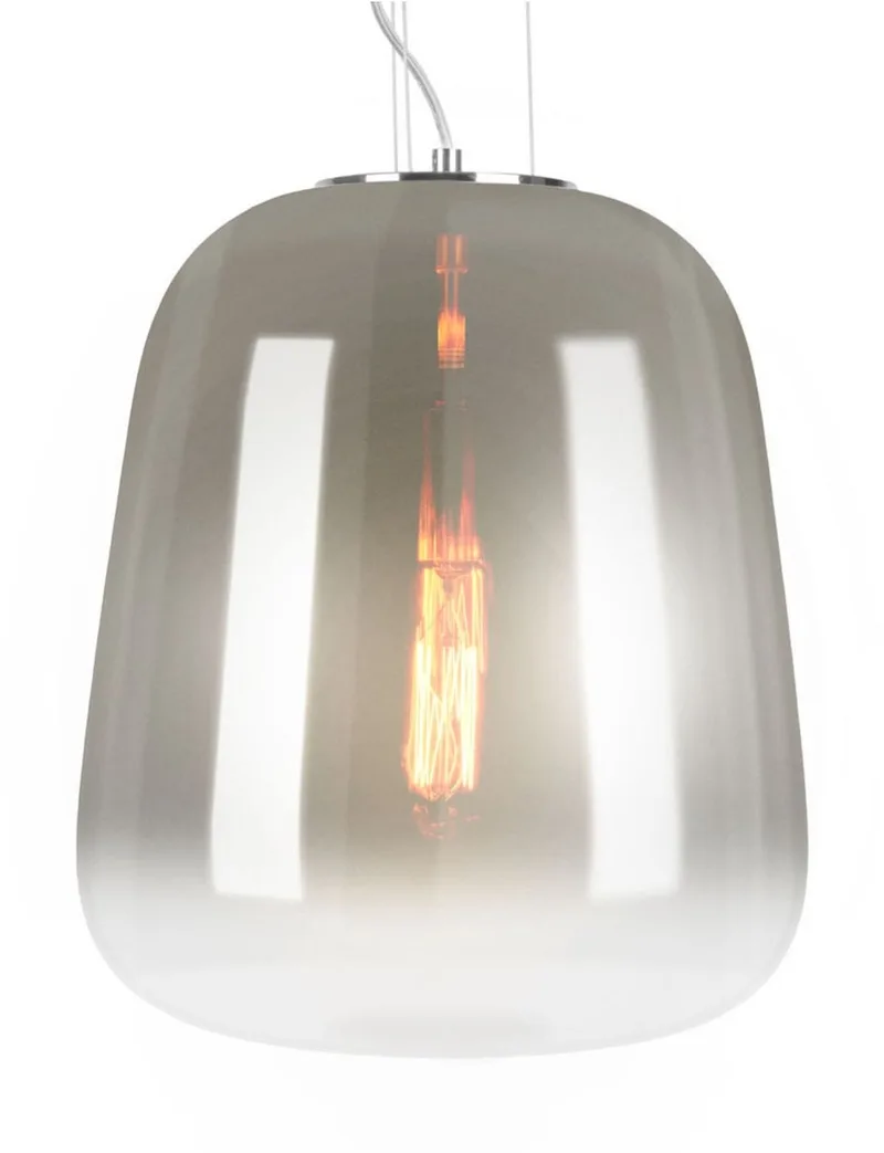 Hanglamp Cone - Smokey Schaduw - Ø33x38,5cm - Modern - Hanglampen Eetkamer, Slaapkamer, Woonkamer by Leitmotiv in Grey – product photo