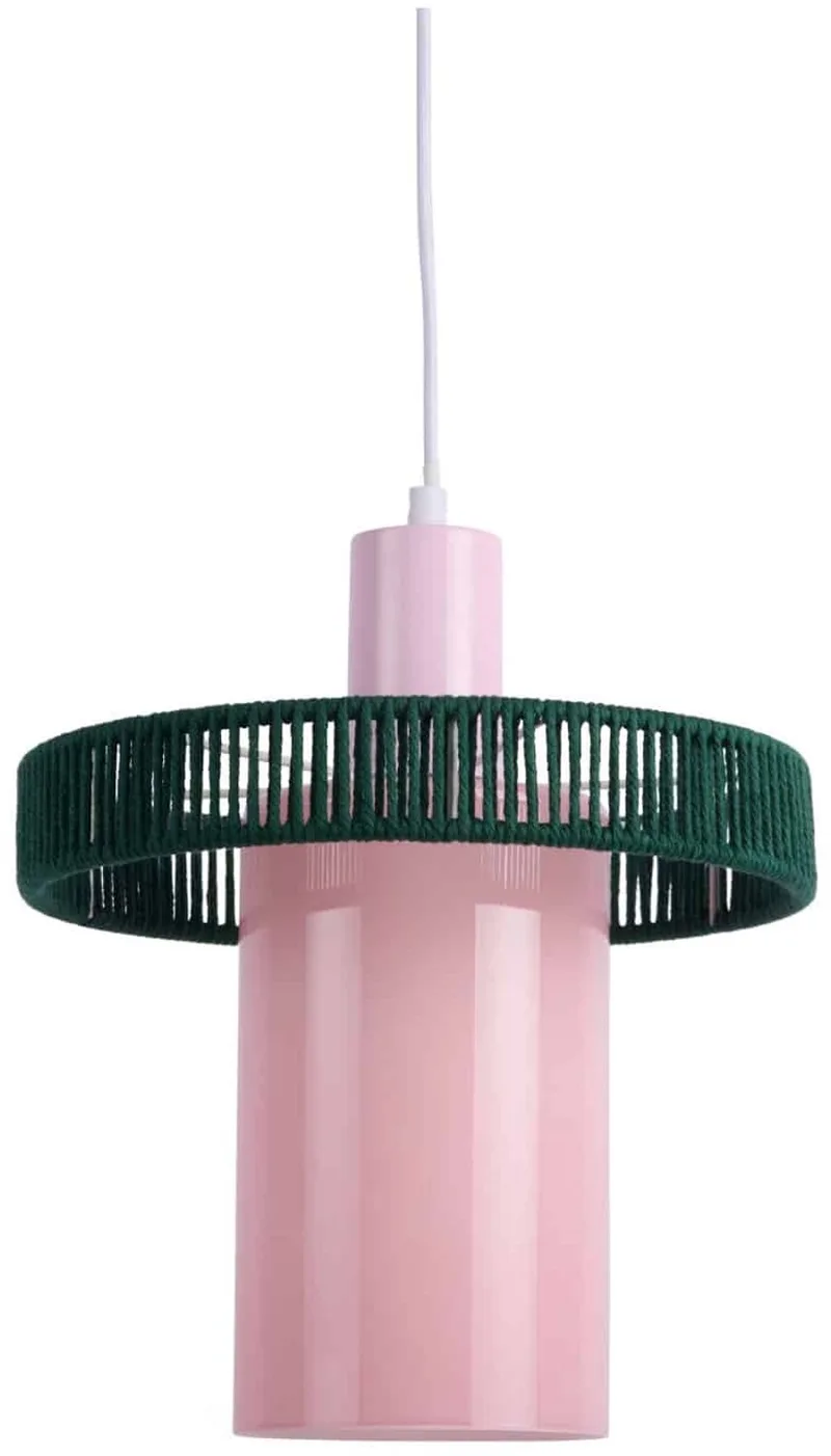 Hanglamp Firenze Long - Zachtroze - 25x25x28cm - Scandinavisch - Hanglampen Eetkamer, Slaapkamer, Woonkamer van Leitmotiv in Roze – productfoto