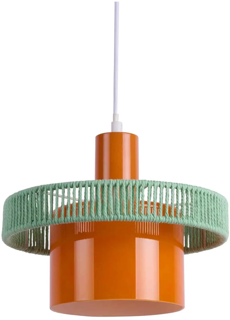 Hanglamp Firenze Wide - 25x25x19.5cm - Scandinavisch - Hanglampen Eetkamer, Slaapkamer, Woonkamer van Leitmotiv in Oranje – productfoto