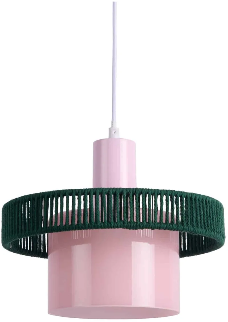 Hanglamp Firenze Wide - Zachtroze - 25x25x19.5cm - Scandinavisch - Hanglampen Eetkamer, Slaapkamer, Woonkamer van Leitmotiv in Roze – productfoto