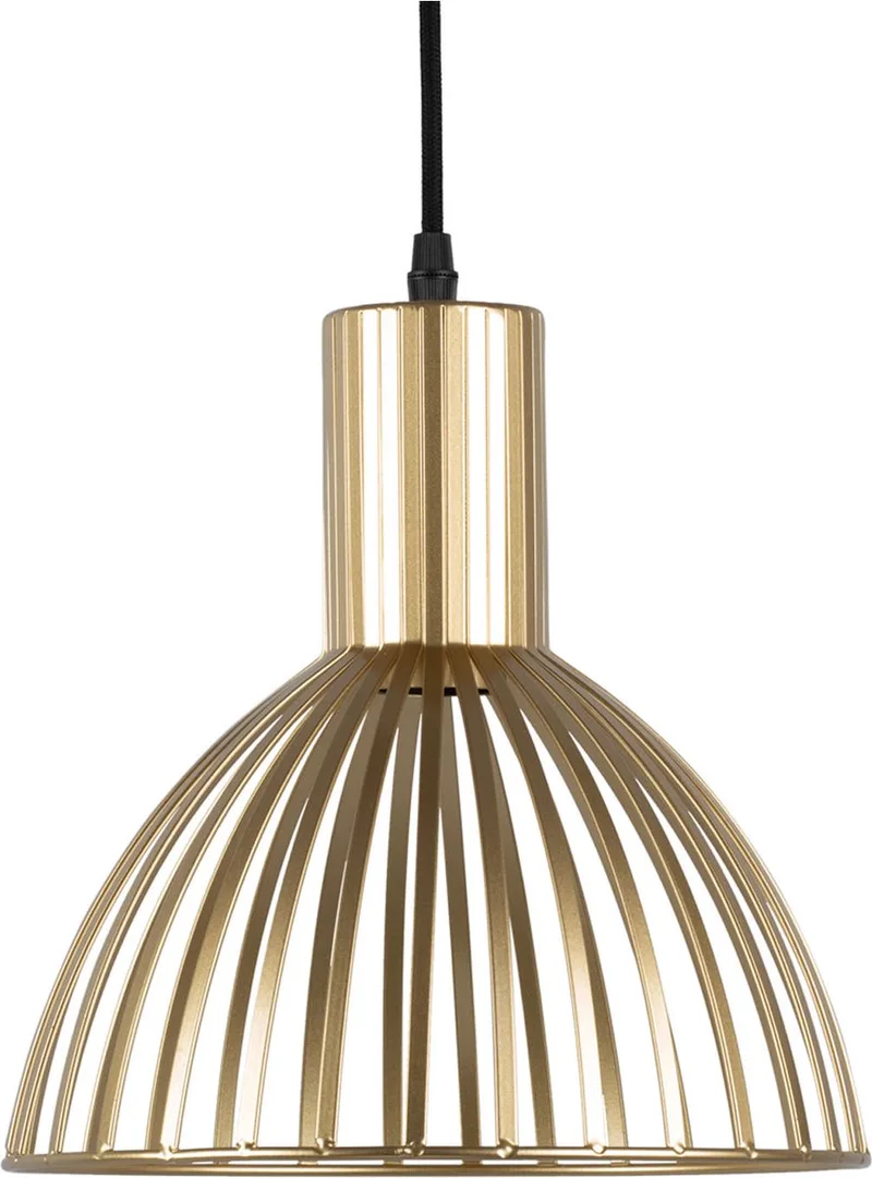Hanglamp Lignes Rond - Ø25cm - Scandinavisch,Modern - Hanglampen Eetkamer, Slaapkamer, Woonkamer by Leitmotiv in Gold – product photo