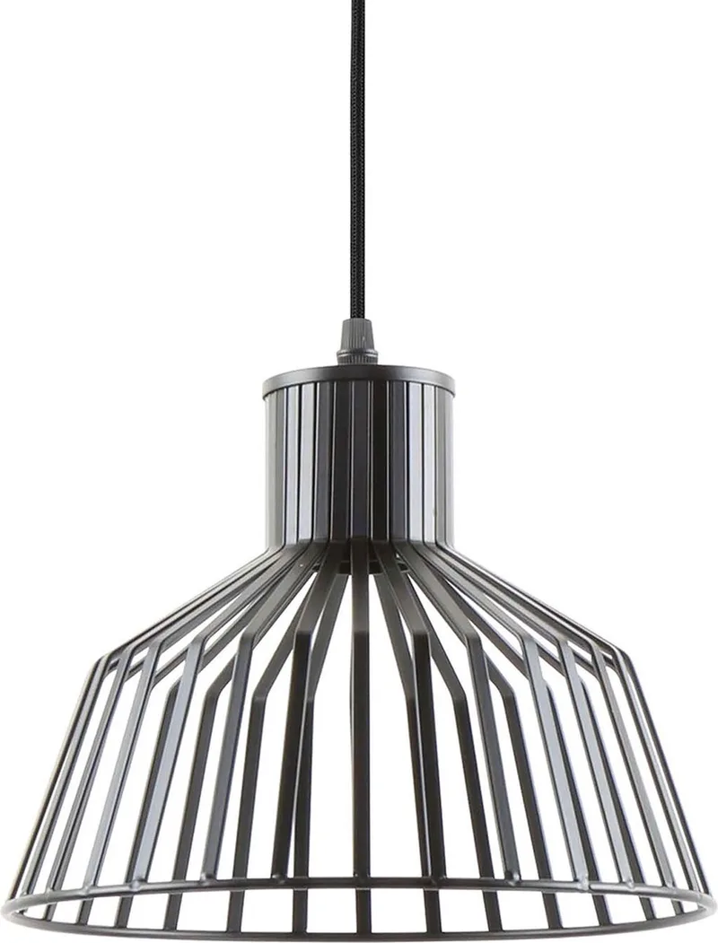 Hanglamp Lignes Wide - Ø24cm - Scandinavisch,Modern - Hanglampen Eetkamer, Slaapkamer, Woonkamer von Leitmotiv in Schwarz – Produktfoto