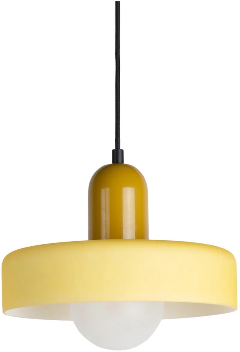 Hanglamp Opaco Grato - 25x25x23cm - Modern - Hanglampen Eetkamer, Slaapkamer, Woonkamer från Leitmotiv i Gul – produktbild