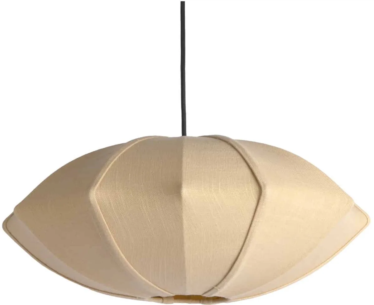 Hanglamp Paris Disc - Crème - 50x50x22cm - Scandinavisch - Hanglampen Eetkamer, Slaapkamer, Woonkamer van Leitmotiv in Beige – productfoto