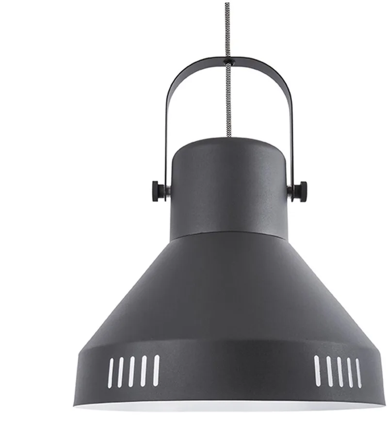 Hanglamp Tuned - IJzer - 35x35cm de Leitmotiv en Noir – photo du produit
