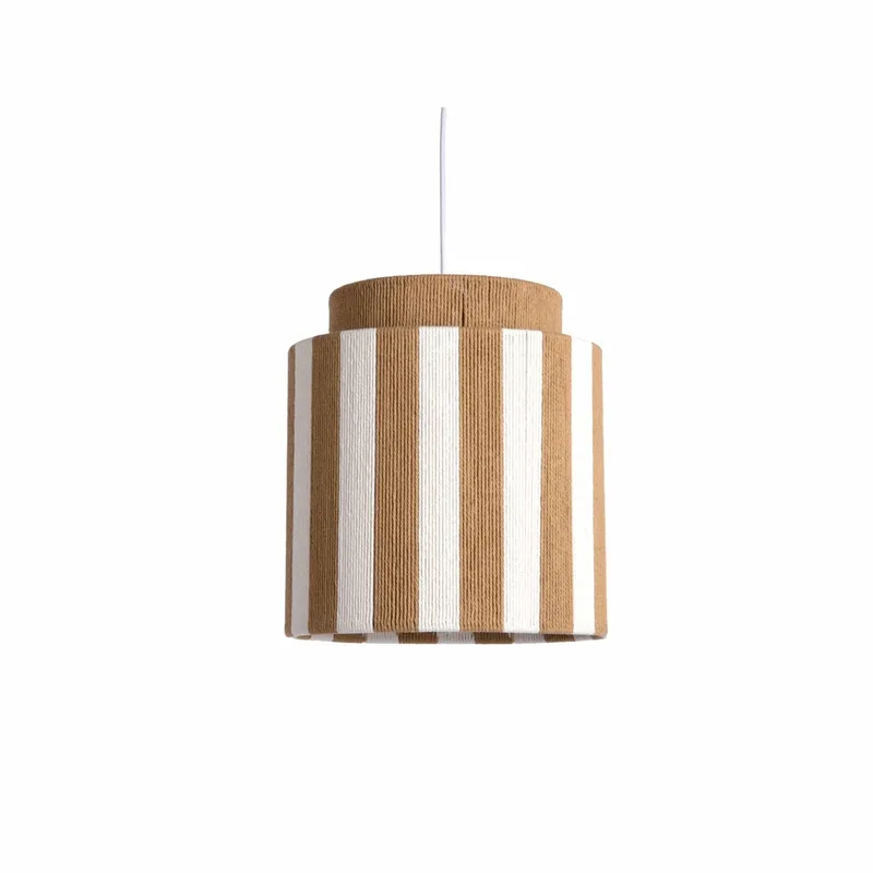 Hanglamp Vienna Stripes - 30x30x33cm - Scandinavisch - Hanglampen Eetkamer, Slaapkamer, Woonkamer by Leitmotiv in Natural – product photo