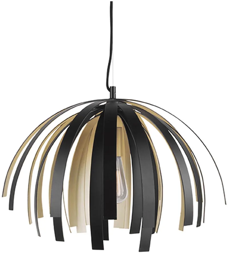 Hanglamp Willow - Alu Zwart met - 50x35cm de Leitmotiv en Or – photo du produit