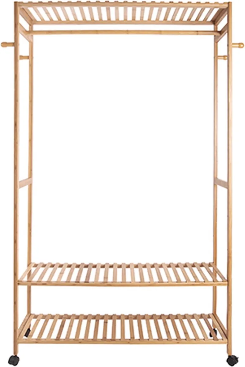 Kledingrek Bamboo - Bamboe - 165x112,5x35cm - Scandinavisch by Leitmotiv in Brown – product photo