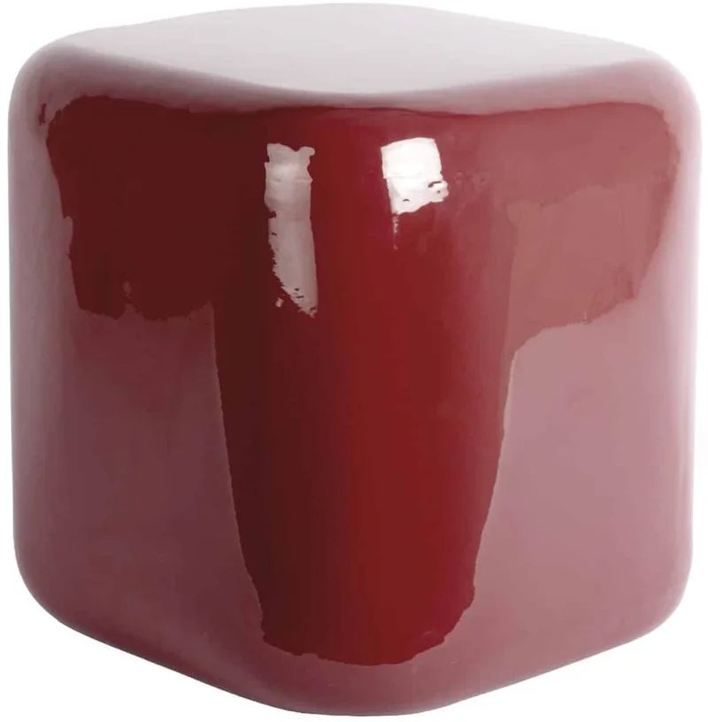 Kruk Cadiz - Bordeauxrood - 40x40x40cm - Scandinavisch by Leitmotiv in Red – product photo