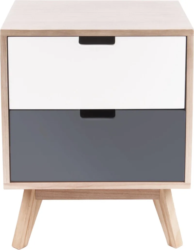 Ladekast Snap wood - met 2 lades - 42x36x51cm - Scandinavisch de Leitmotiv en Marron – photo du produit