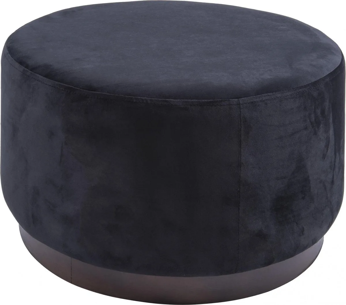 Poef 50 X 30 Cm Velvet/polyester/hout van Leitmotiv in Zwart – productfoto