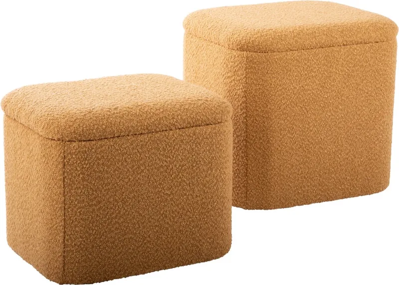 Poef Ada Storage - 41x35x41cm - Scandinavisch van Leitmotiv in Geel – productfoto