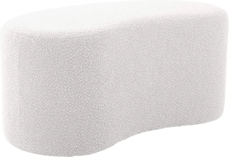 Poef Ada Wave - 80x43x36cm - Scandinavisch von Leitmotiv in Weiß – Produktfoto