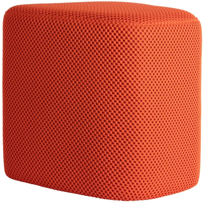 Poef Retro Mesh - Helderoranje - 36x36x36cm - Modern van Leitmotiv in Oranje – productfoto