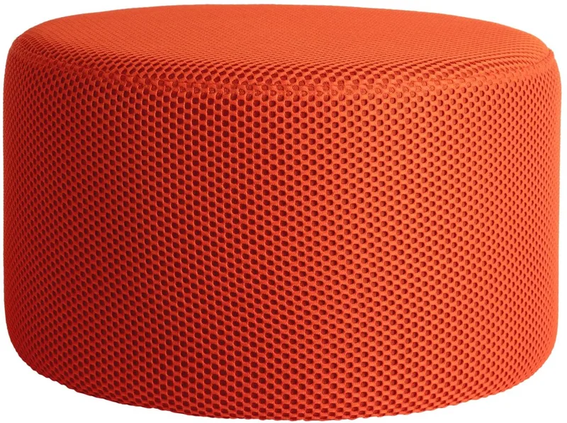 Poef Retro Mesh - Helderoranje - Ø50cm - Modern by Leitmotiv in Orange – product photo
