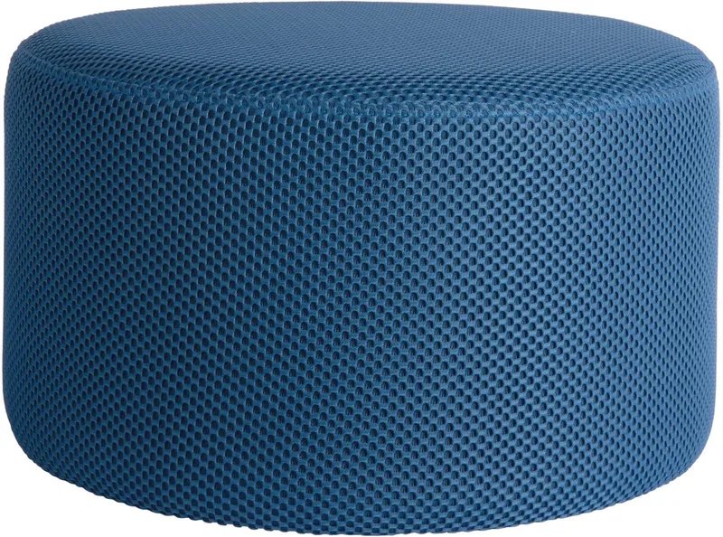 Poef Retro Mesh - Kobaltblauw - Ø50cm - Modern von Leitmotiv in Blau – Produktfoto
