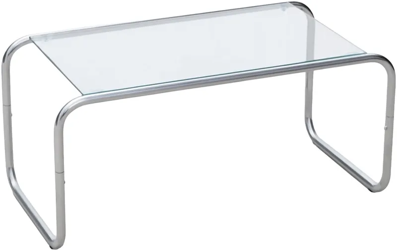Salontafel Ventana - Chroom - 80x40x36cm - Modern van Leitmotiv in Zilver – productfoto