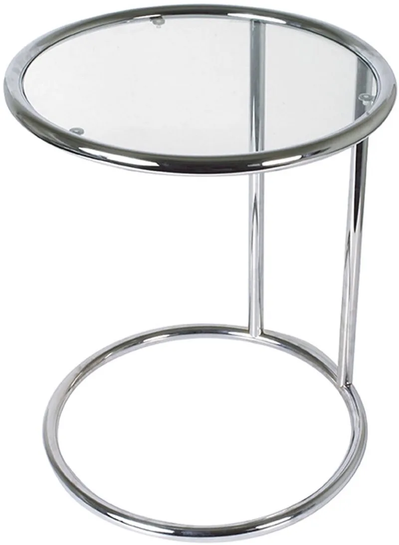 Side table - Glas met Staal, Chroom - 44x54cm - Scandinavisch by Leitmotiv in Silver – product photo