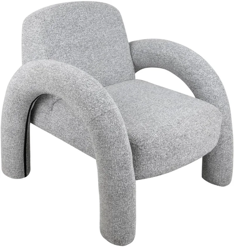 Stoel Brazo Melange - 88x74x74cm - Modern - Woonkamer - Slaapkamer von Leitmotiv in Grau – Produktfoto