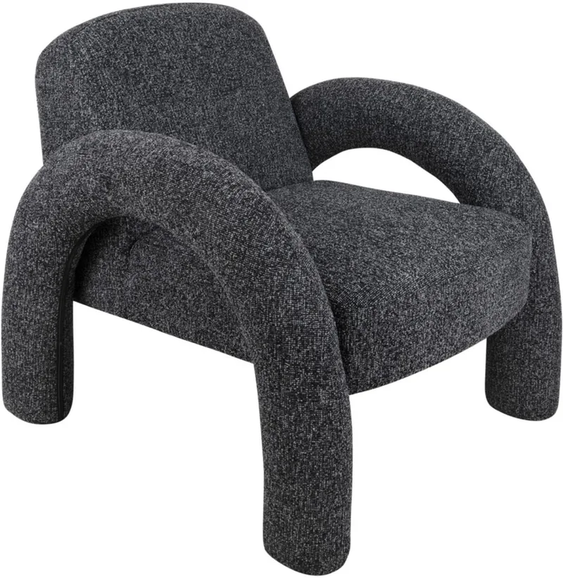 Stoel Brazo Melange - 88x74x74cm - Modern - Woonkamer - Slaapkamer de Leitmotiv en Noir – photo du produit