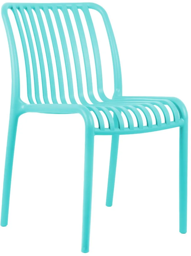 Stoel Glee - Turquoise - 58x42x79cm - 2 stuks - Scandinavisch - Woonkamer - Slaapkamer by Leitmotiv in Blue – product photo