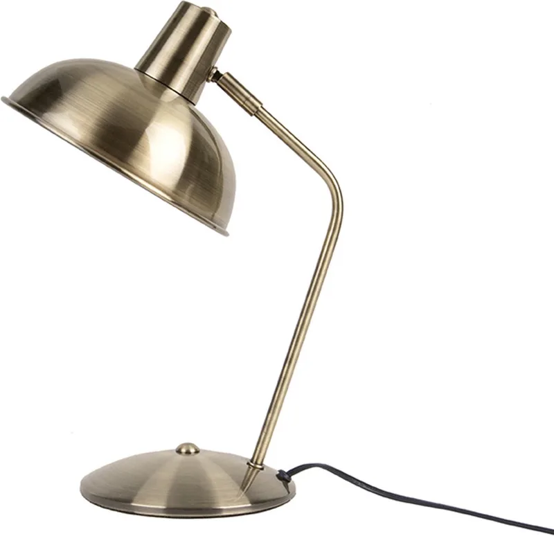 Tafellamp Hood - Geborsteld Verguld IJzer - 37,5x19,5cm - Scandinavisch by Leitmotiv in Gold – product photo